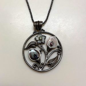 Sterling Silver and Mother of Pearl Necklace